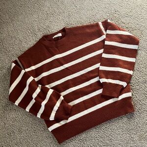 Classic Striped Sweater in burnt orange for Women